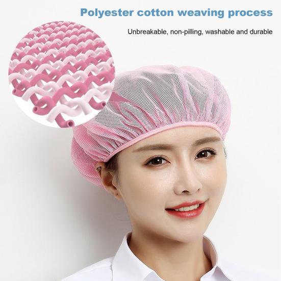 Reusable Bakery Hat Mesh Chef Cap Soft Breathable Friendly To Skin Washable Cooking Cap Protective Headwear