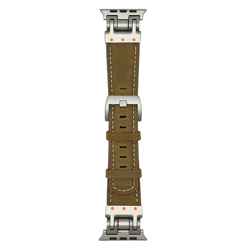 Leather Watch Band For Apple Watch Series 10 9 8 7 SE 6 5 4 3 2 1 42mm 41mm 40mm 38mm Crazy Horse Texture Wrist Strap