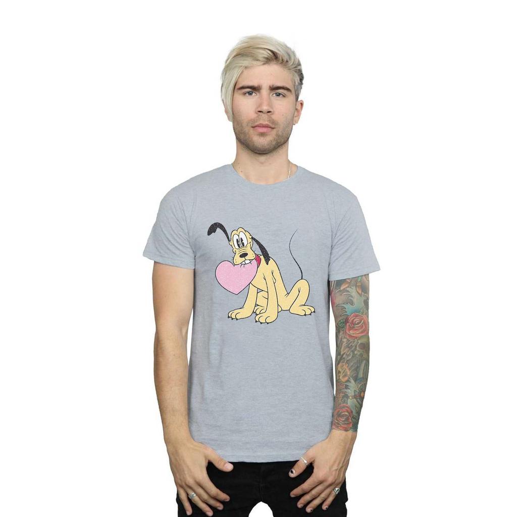 Disney Mens Pluto Love Heart T-Shirt