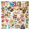50 New Retro Christmas Angel Stickers Water Cup Mobile Phone Case DIY Decoration Stickers