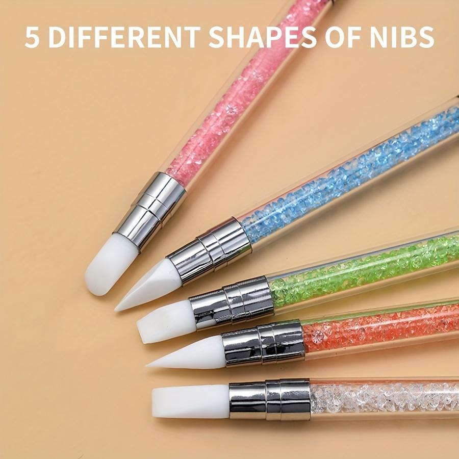 5-цветная двусторонняя силиконовая ручка, ручка для градиентного рендеринга, точечная алмазная гравировка, хрустальный алмаз, многофункциональные аксессуары для маникюрных инструментов