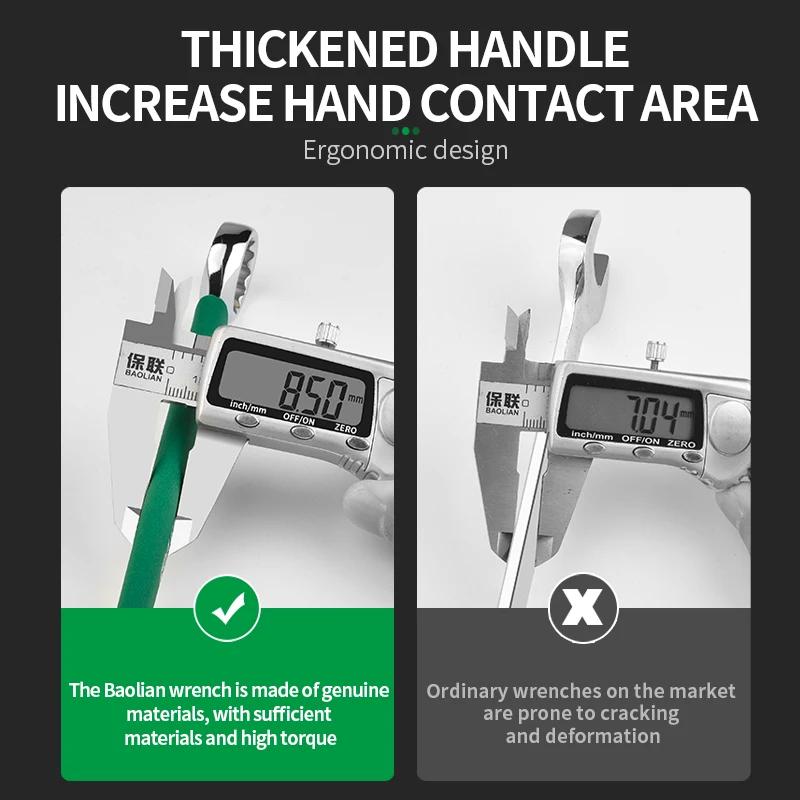 BaoLian Прочный Трещоточный Ключ 8-32мм Открытый Комбинированный Ключ «Цветок Сливы» Двусторонний Двойной Быстрый Трещоточный Ключ Инструменты для Авторемонта