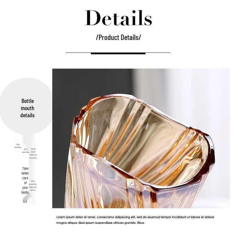 Элегантная прозрачная стеклянная хрустальная ваза для композиций из свежих цветов