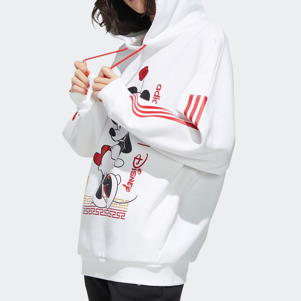 adidas Толстовка с капюшоном с принтом Минни Neo X Disney CNY Series, женские топы белого цвета GE7780