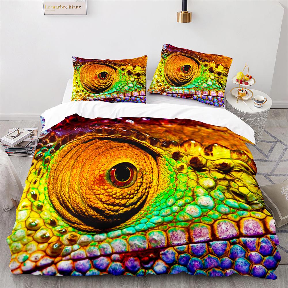 Lizard Duvet Cover Set Desert Wildlife Animal Pattern Comforter Cover King Queen Size for Adults Teens Animal Lovers Bedding Set