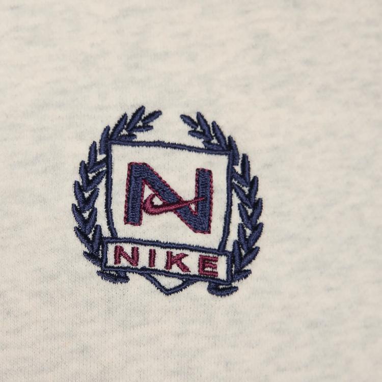 Nike Свитшот с вышитым логотипом в виде алфавита, полузастежкой-молнией и воротником-стойкой, женские топы, овсянка FZ4737-141