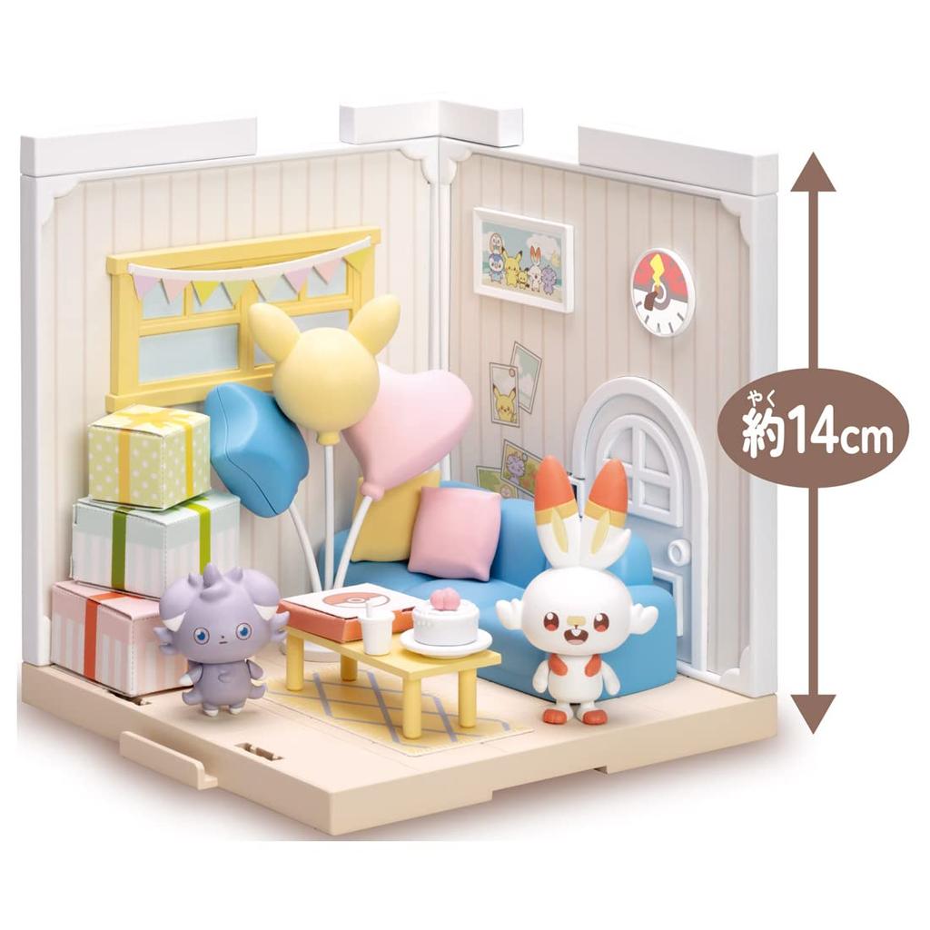 Takara Tomy Plastic Pokemon PokePeace House Lounge Scorbunny Espurr & (Girls' Version)