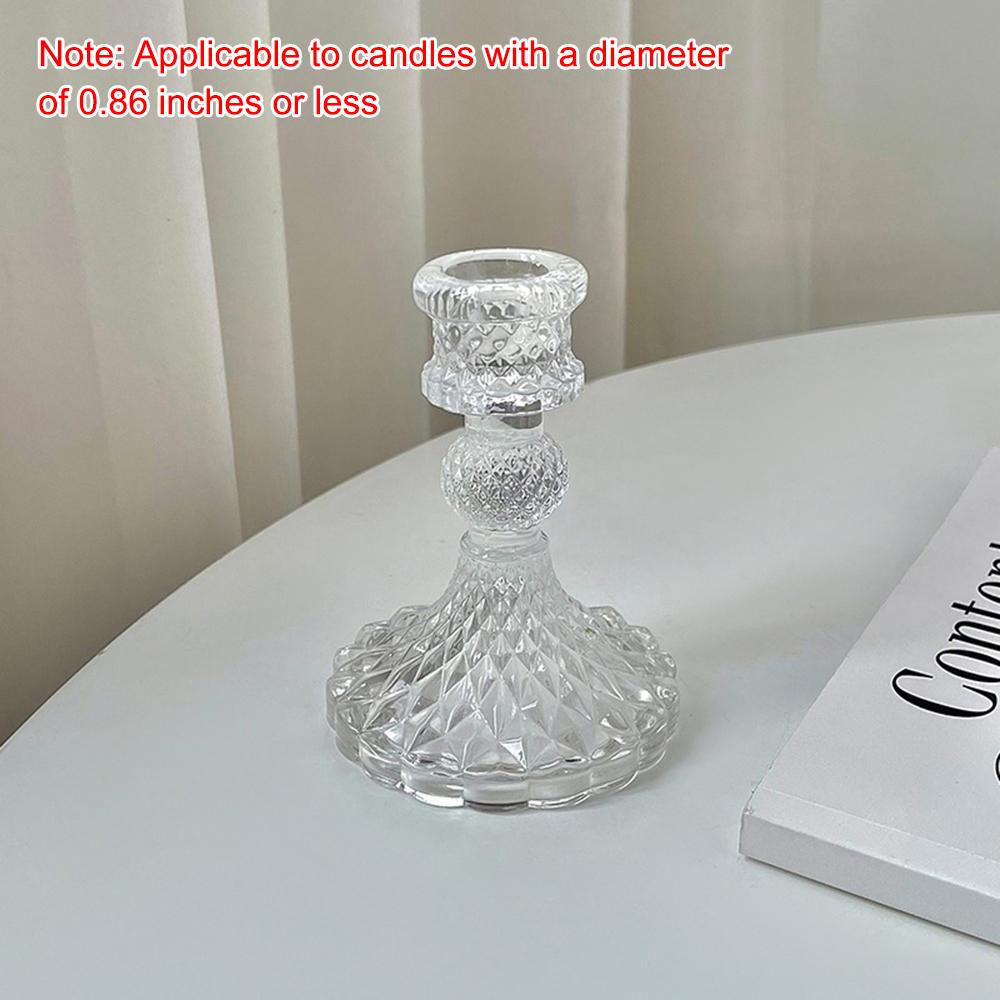 1PC Retro Crystal Candle Holder - Glass Romantic Candlelight Dinner Wedding Photography Props - Halloween Decorations