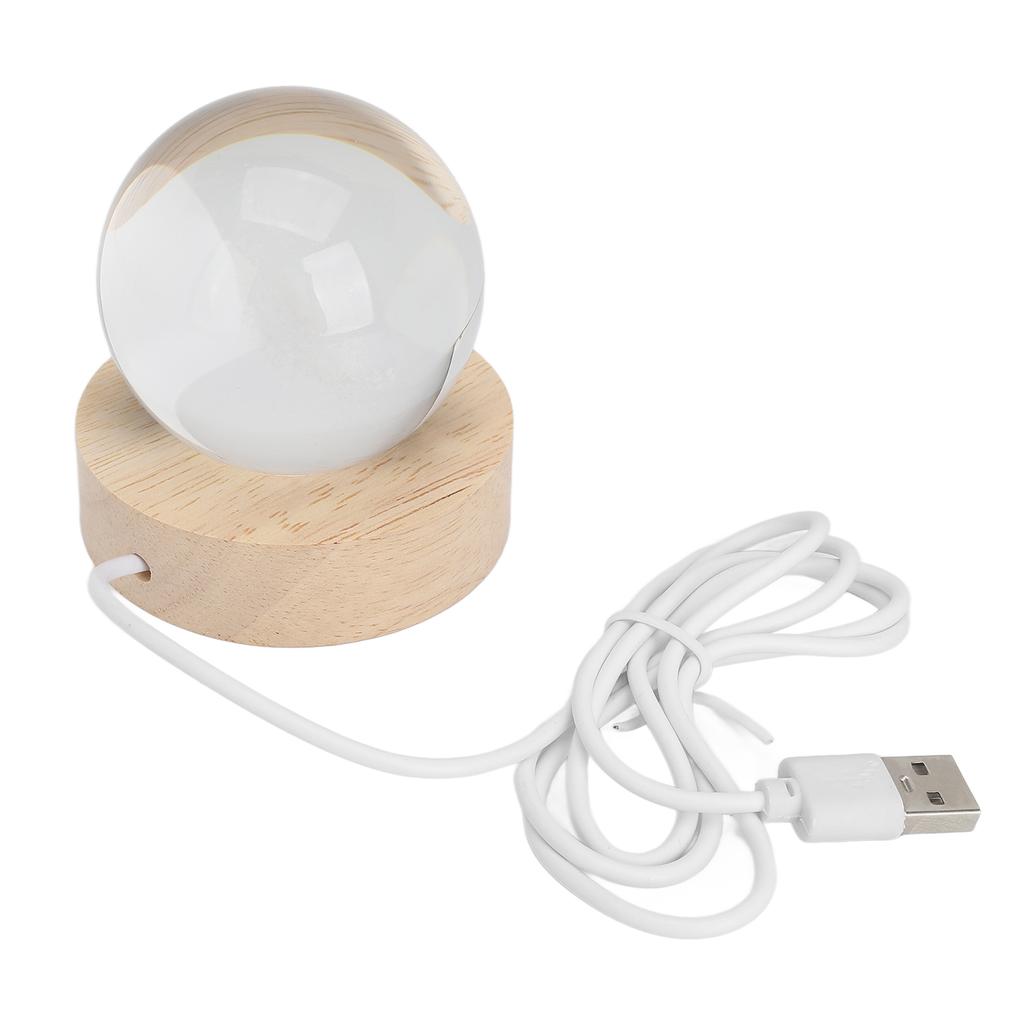 Хрустальный шар с проекцией света Галактика Деревянная основа Домашний декор 5V LED Лампа-хрустальный шар