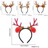 Очаровательный коричневый ободок с рогами северного оленя и красными помпонами для рождественских вечеринок