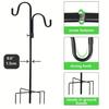 Heavy Duty Shepherd Hook 5 Prong Base Garden Hook Stake Rust-proof Multifunctional Standing Pole Hook for Bird Feeder Lanterns Flower Baskets