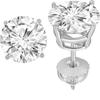 Серьги Jewels Prim Solitaire Diamond для женщин | Круглые ограненные лабораторно выращенные бриллианты-гвоздики | Серьги из белого золота 14 карат с винтовой застежкой