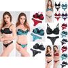 Flower Lace Womens Padded Bra Plunge Set Ladies Underwear Panties Sets Up Push