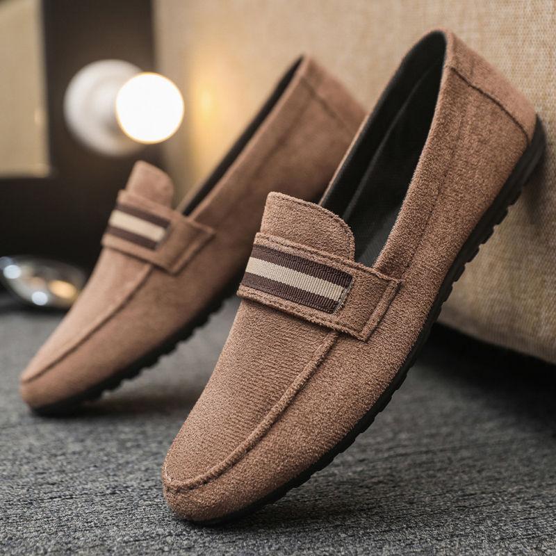 Casual Shoes for Men British Style Wear to Work Round Toe Sneakers Slip-on Soft Designer Luxury Low Price Breathable Man Shoe