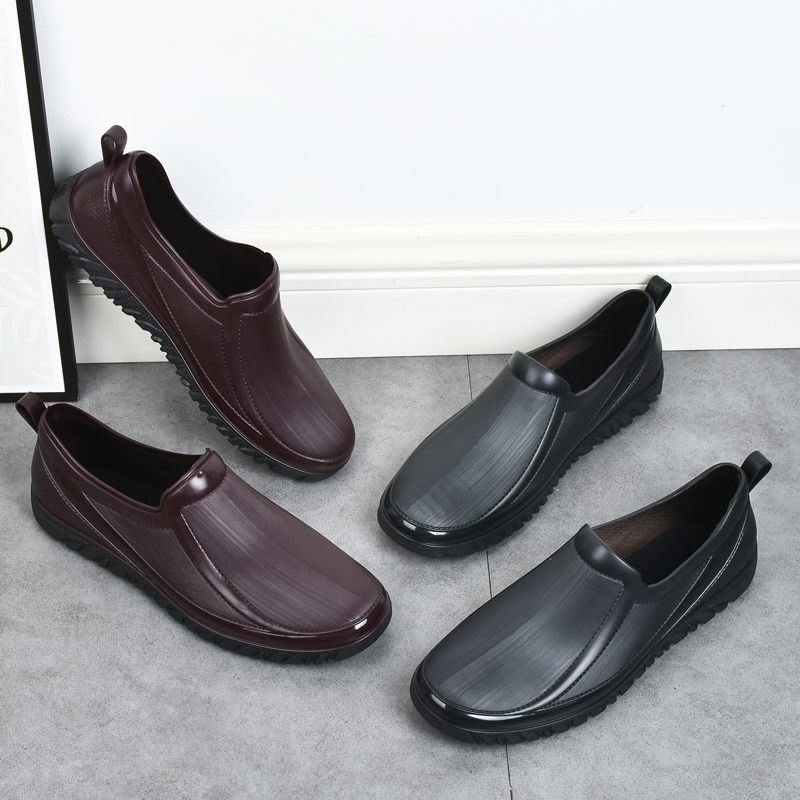 Водонепроницаемые, нескользящие, модные низкие дождевые туфли для мужчин, рыбалки, кухонных строительных площадок и сельской местности