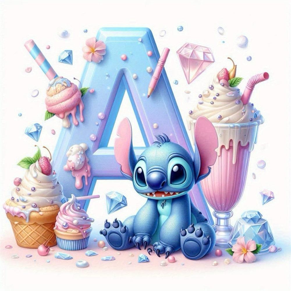 Disney Алмазная вышивка Стич Мультяшный Мозаика Новое поступление 26 Букв Картина Стразы Картина Мороженое Декор Детской Комнаты