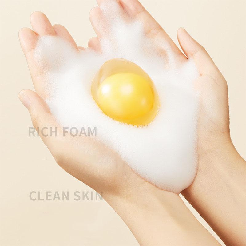 Images Успокаивающее очищающее яичное мыло с аминокислотами, увлажняющее очищающее очищающее от грязи мыло для тела, очищающее поры