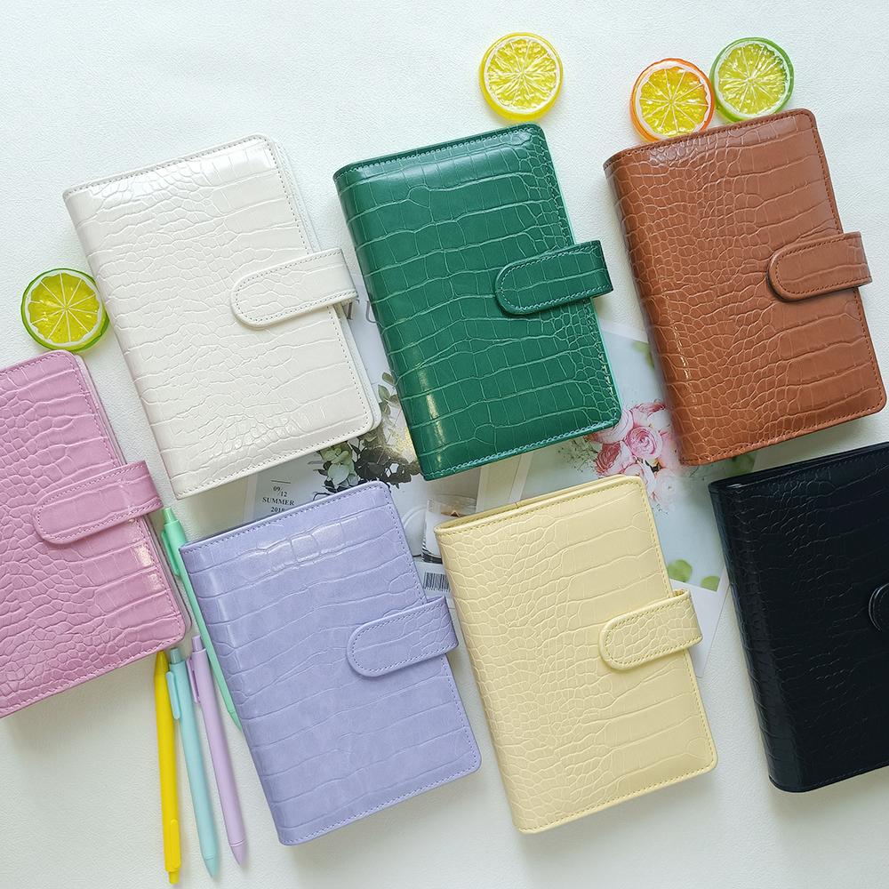 Custom A6 Crocodile PU Leather Budget Binder Notebook Budget Binder Journal Notebook with 6 Rings