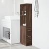 VidaXL Armoire de salle de bain étroite avec roulettes chêne marron, armoire de salle de bain haute, rangement de salle de 855301