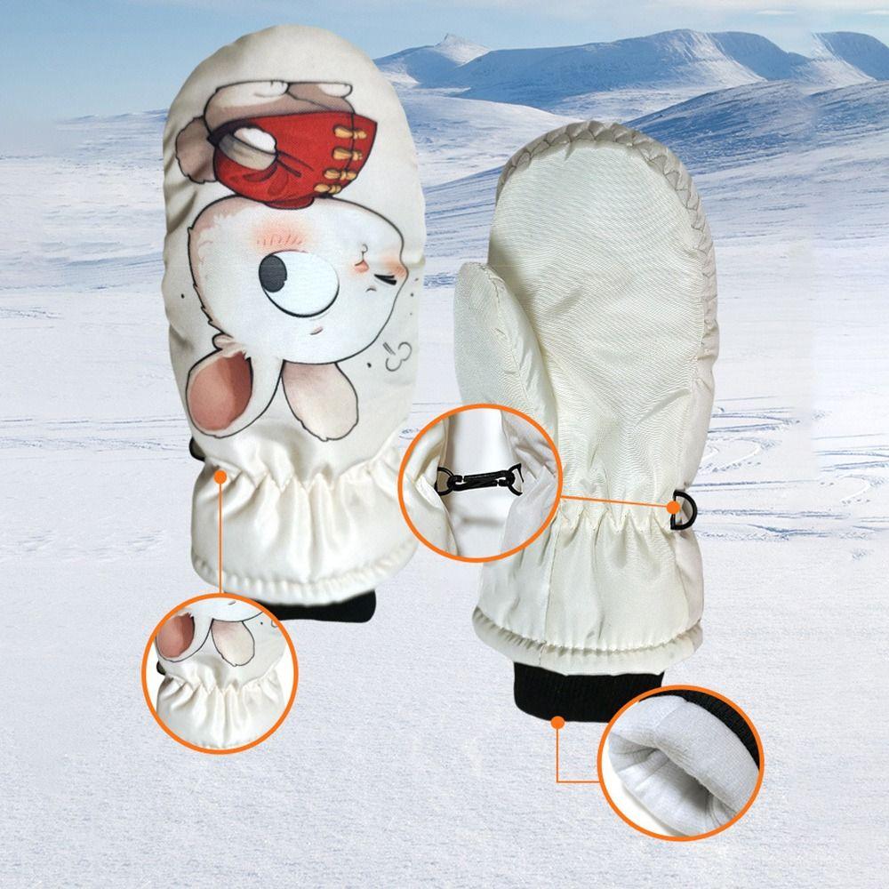 Non-slip Snow Gloves Warm Kids Winter Mittens Cute Children Ski Gloves Mountaineering