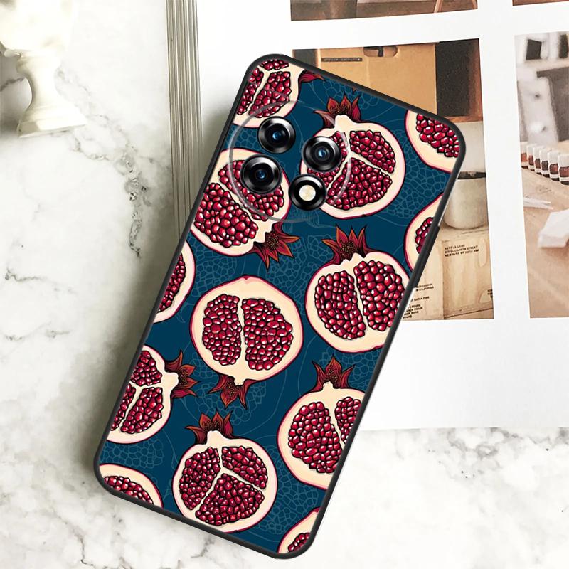tropical pomegranate pattern Case For OnePlus 12R 12 11 9 10 Pro 10R 9R 8T 10T Nord CE 2 3 Lite 2T N10 N20 N30 CE4 Cover