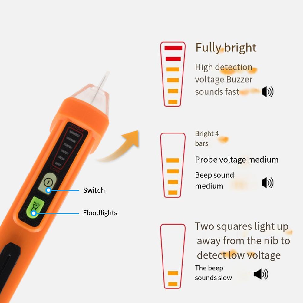 1PC PM8908C Voltage Tester AC 12V-1000V Detectors Non-Contact Voltage Test Pen Voltage Detectors Induction Pen Detection Point