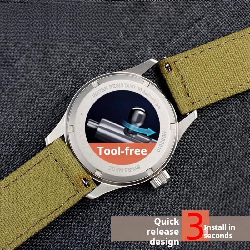 20 мм 22 мм Быстросъемный Мужской Ремешок Для Часов Для Hamilton Khaki H68201993 Timex Citizen Замена Холщового Ремешка Серый Синий Нейлон