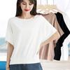 Women's Solid Color One-Shoulder T-Shirt, Casual Loose Fit, Short-Sleeve, Versatile Spring/Autumn Top