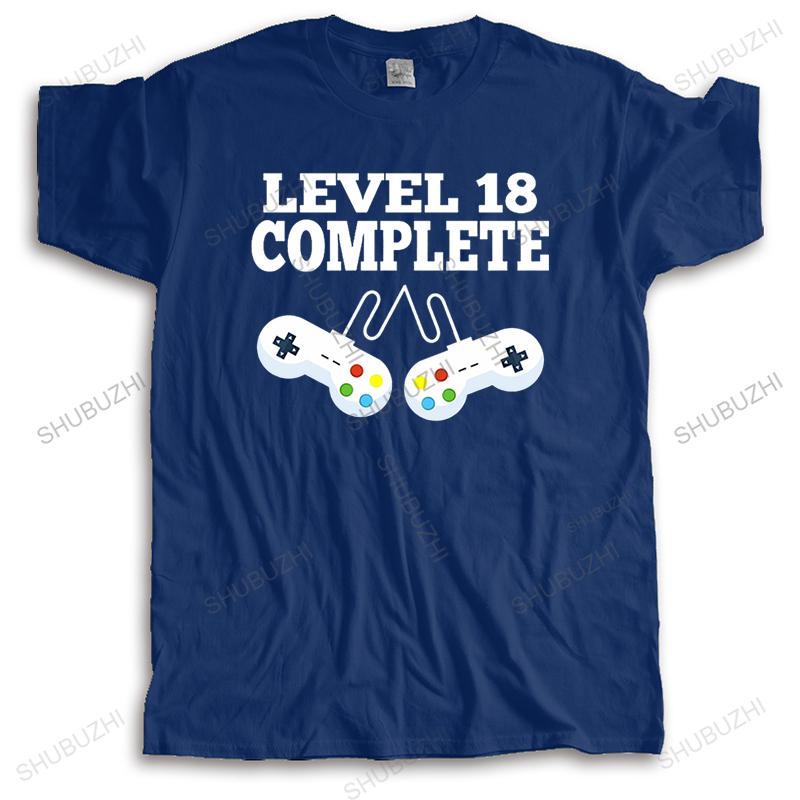 Unisex Summer Tshirt Level 18 Complete Video Gamer Geek 18th Birthday Gift Shirt New Cotton Hot Shirt Summer Cool T Shirt