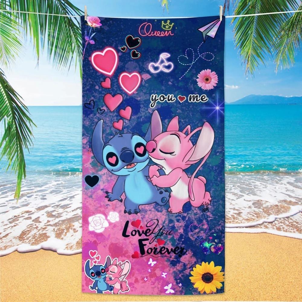 Western Anime Pattern Soft Thick Microfiber Large Towel For Children Beach Swimming