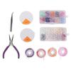 DIY Jewelry Making Kit Pliers Artificial Pearls Glass Colorful Beads Elastic Thread Jewelry Making Set with Box