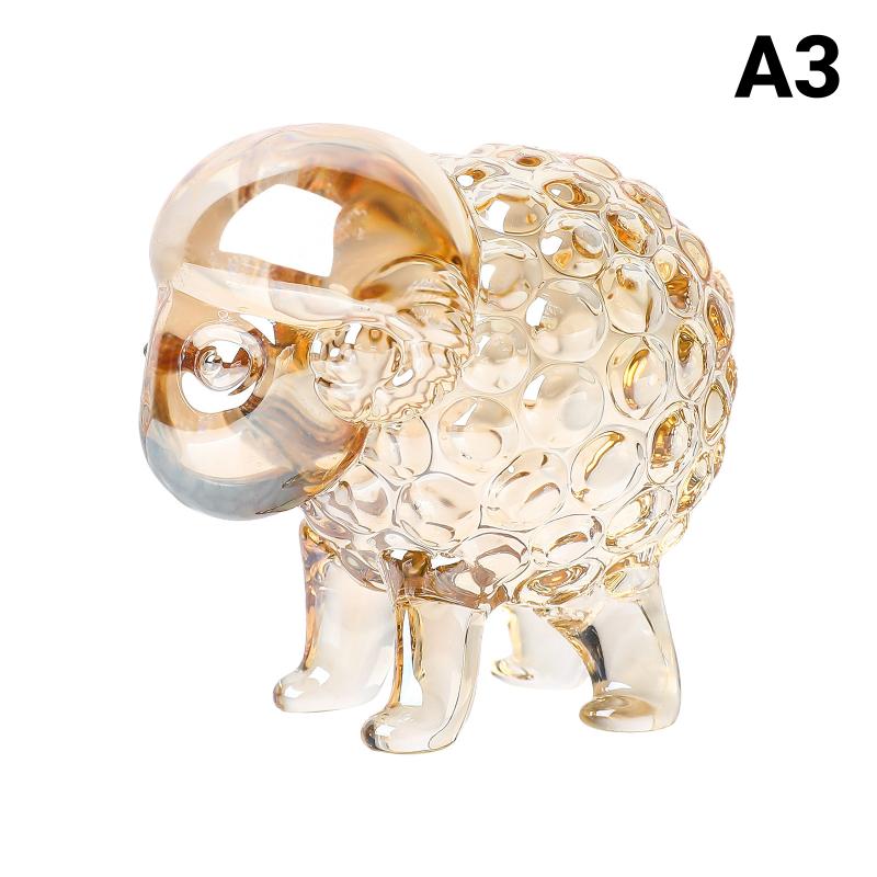 Crystal Sheep Decor Figurine 2027 Zodiac Statue Exquisite Small Ornament for Home Desktop Coffee Table Decor Gift