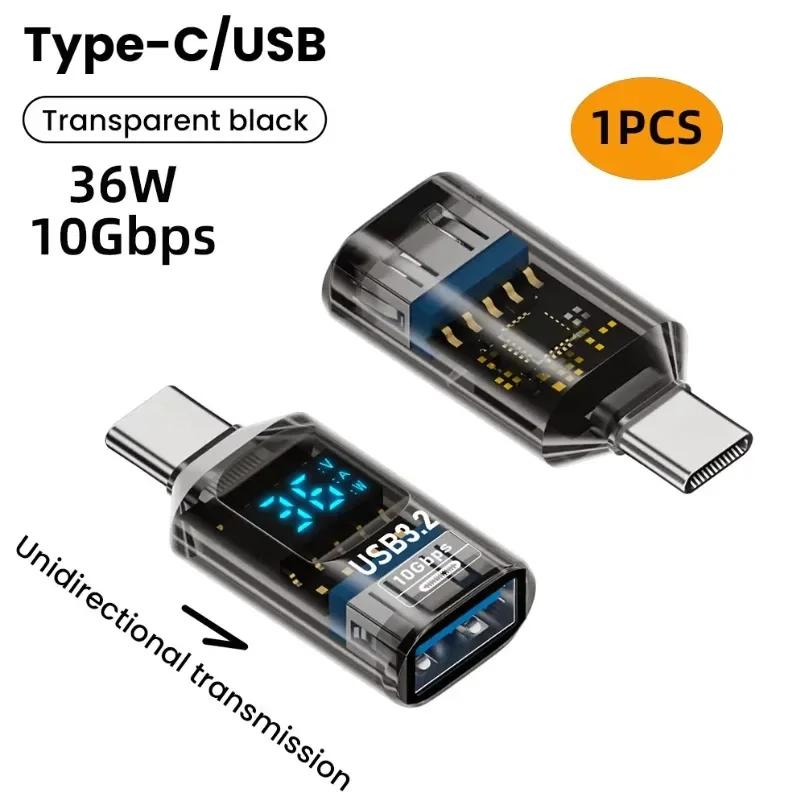 Адаптер USB3.2 с цифровым дисплеем 4K@60Гц USB-C OTG для iPhone16 15 Pro Max Samsung iPad PC Ноутбук Быстрая зарядка Синхронизация данных