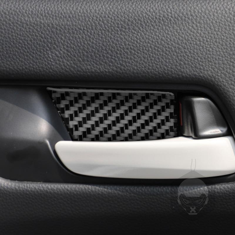 Real Carbon Fiber Car Accessories Door Handle Bowl Decorative Trim Cover Soft Sticker For Honda Fit /Jazz GR9 2024 2025