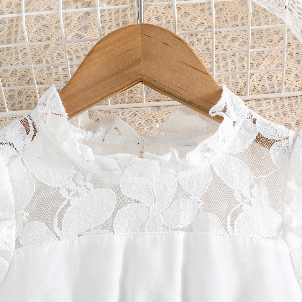 4-7 лет Детские летние платья для девочек Новое белое платье Однотонные платья в стиле пэчворк Платье принцессы