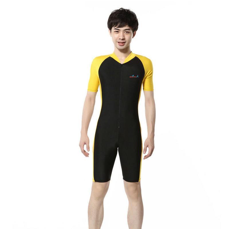 Unisex UV Protection Short-Sleeve One-Piece Diving Suit Swimming Snorkeling Water Sports Summer Training