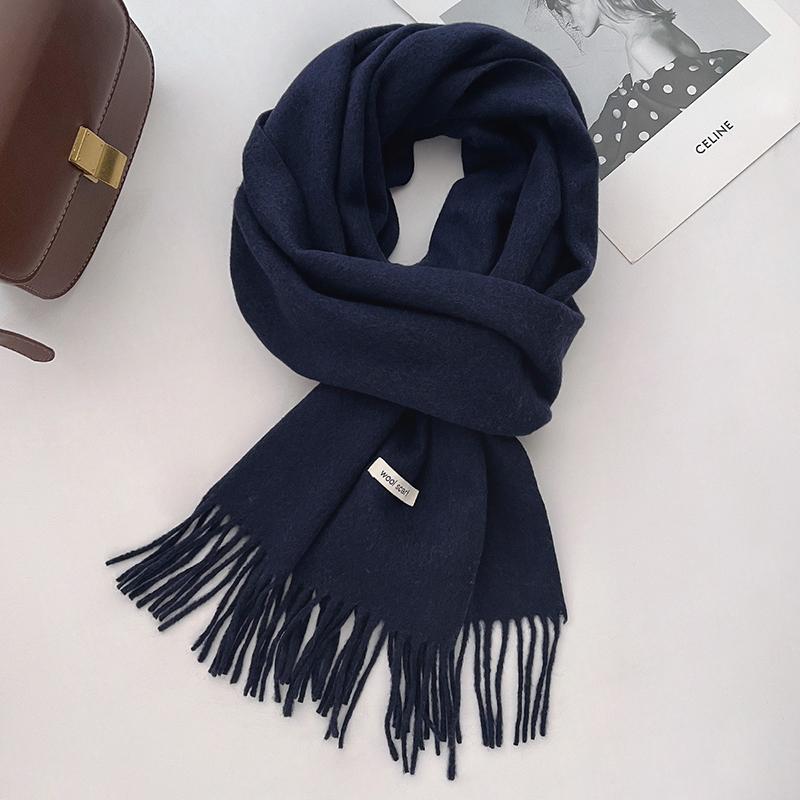 Winter Narrow Scarf 19 Color 8% Wool Scarf Hot Selling Solid Color Scarf Men's and Women's Universal Warm and Cold Proof Scarf