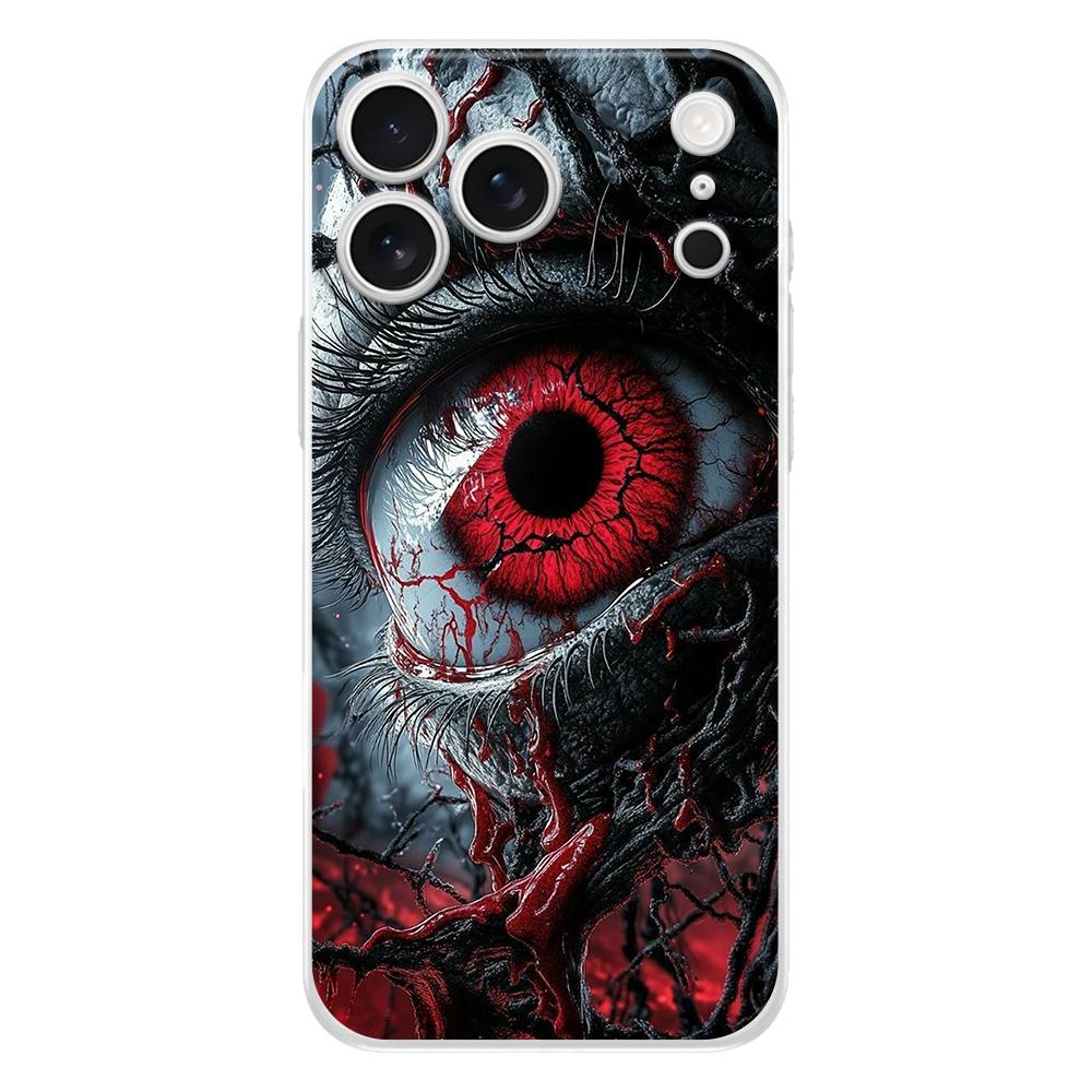 Мягкий чехол для телефона для iPhone 17 Air 16E 16 11 15 14 Pro MAX 12 13 7 8 Plus SE Пасхальный чехол Защита Узор 'Страшный глаз дьявола'