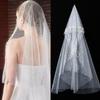 130см Жемчуг Тюль Свадебная фата Винтажная Свадебная фата Элегантная Длина до талии Каскадная фата Свадебное платье