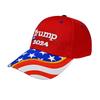 Бейсбольная кепка Трампа с вышитыми буквами и длинными полями, солнцезащитный козырек для президентских выборов 2024 года, принт американского флага, ретро-кепка для митингов и вечеринок унисекс