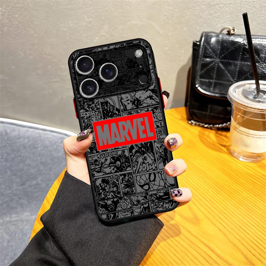 Задняя крышка-чехол для телефона для iPhone 17 Pro Max 16 Plus XS XR 11 14 17e 12 13 Mini Air 15 7 8 SE Логотип Героя Marvel