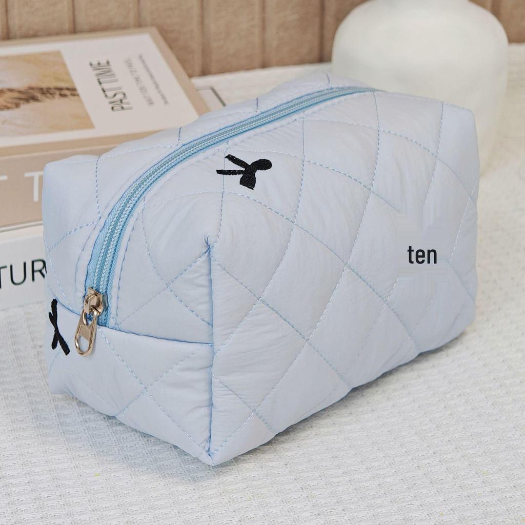 Large Quilted Cotton Handbag: Multipurpose Makeup, Toiletry & Electronics Organizer