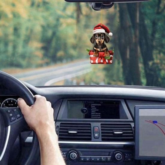Рождественское подвесное украшение для собаки, акриловое многоразовое праздничное украшение, рождественская елка, милый щенок, украшение в виде животного, кулон, вечерние, фестиваль, подарок