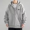 Мужской зимний худи Streetwear средней длины, куртка-кардиган на молнии, верхняя одежда с карманами, свободный крой, спортивный, с кулиской