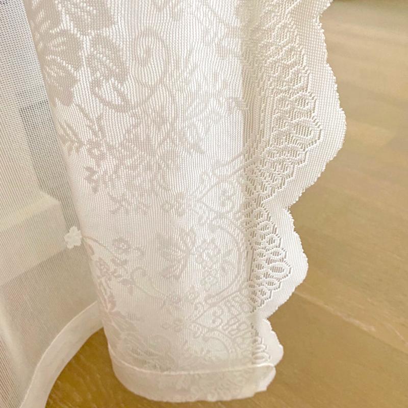 1 шт. кружевная занавеска французская полая пряжа вентиляция домашний декор французский экран белый шифон спальня принадлежности