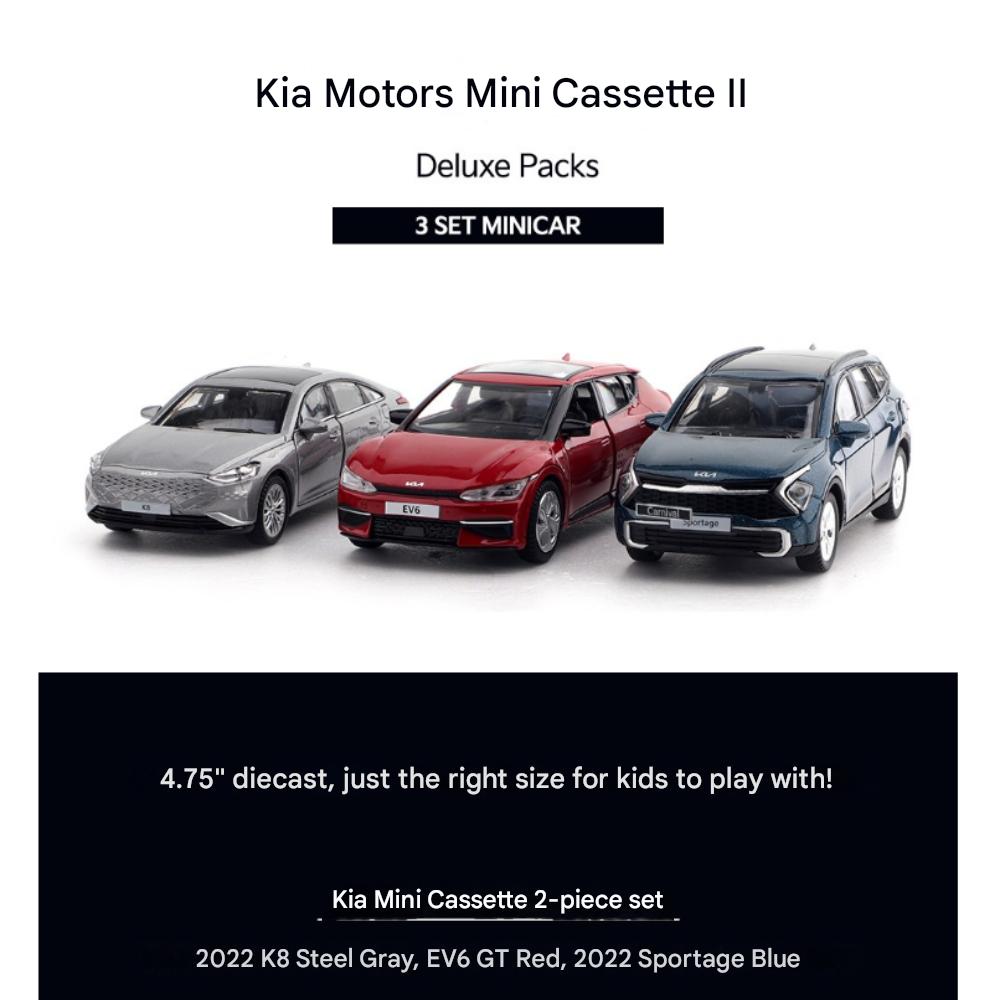 Набор из 3-х мини-машинок Kia Diecast с механизмом обратного хода