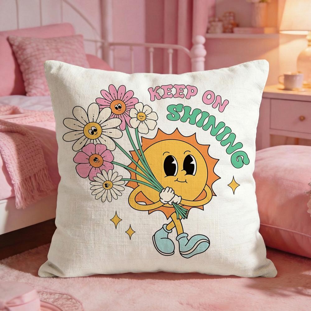 ArtCartoon Big EyesS Cushion Cover Premium Comfort Reversible Pillow Cove Two in One Design for Any Room  Car Interior