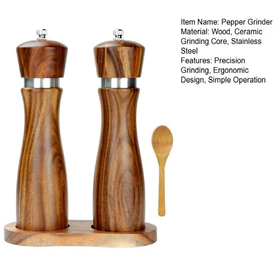 Деревянная солонка и перечница, регулируемая, простое управление, ароматная мельница для специй, мельница с регулируемым помолом для орехов, подарки на день рождения