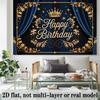 Birthday Party Banner, Elaborate Polyester Backdrop Wall Decor for Celebration