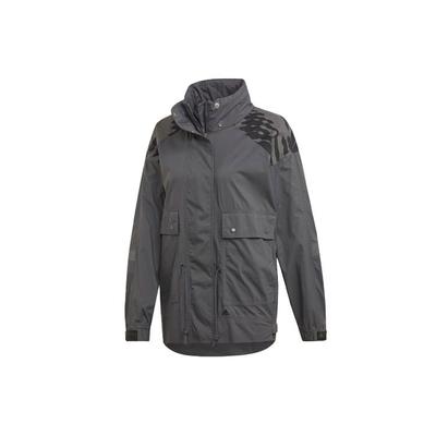 X Stella McCartney Run Ult Куртка Цветные Блоки Печатный Капюшон Тканая Куртка Женская Куртка Серый EA2162